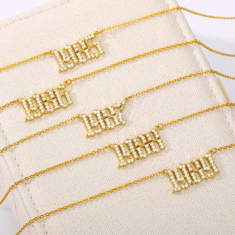"Year Of" Pave Pendant Necklace