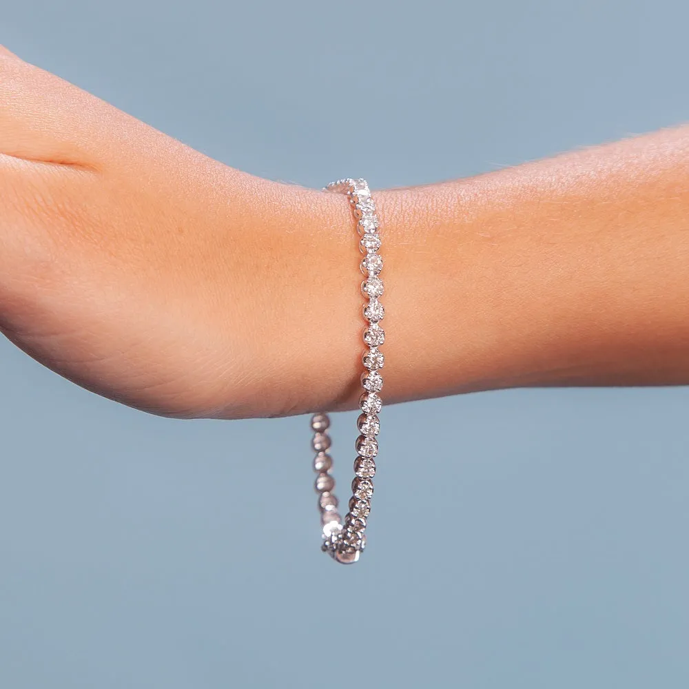Ready to Ship Diamond Tennis Bracelet (3.00 ct.) 3.60 mm Buttercup Setting in 14K Gold