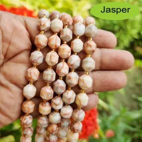 RED PICASSO JASPER ' 9-10 MM' 32-33 PIECES' PRISM CUT' AAA QUALITY' NATURAL SEMI PRECOUS BEADS SOLD BY PER LINE PACK