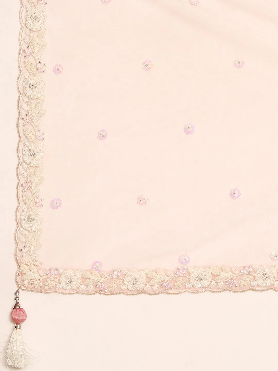 Rose Gold Chinon Sequins and Zarkan embroidery Semi-Stitched Lehenga choli & Dupatta
