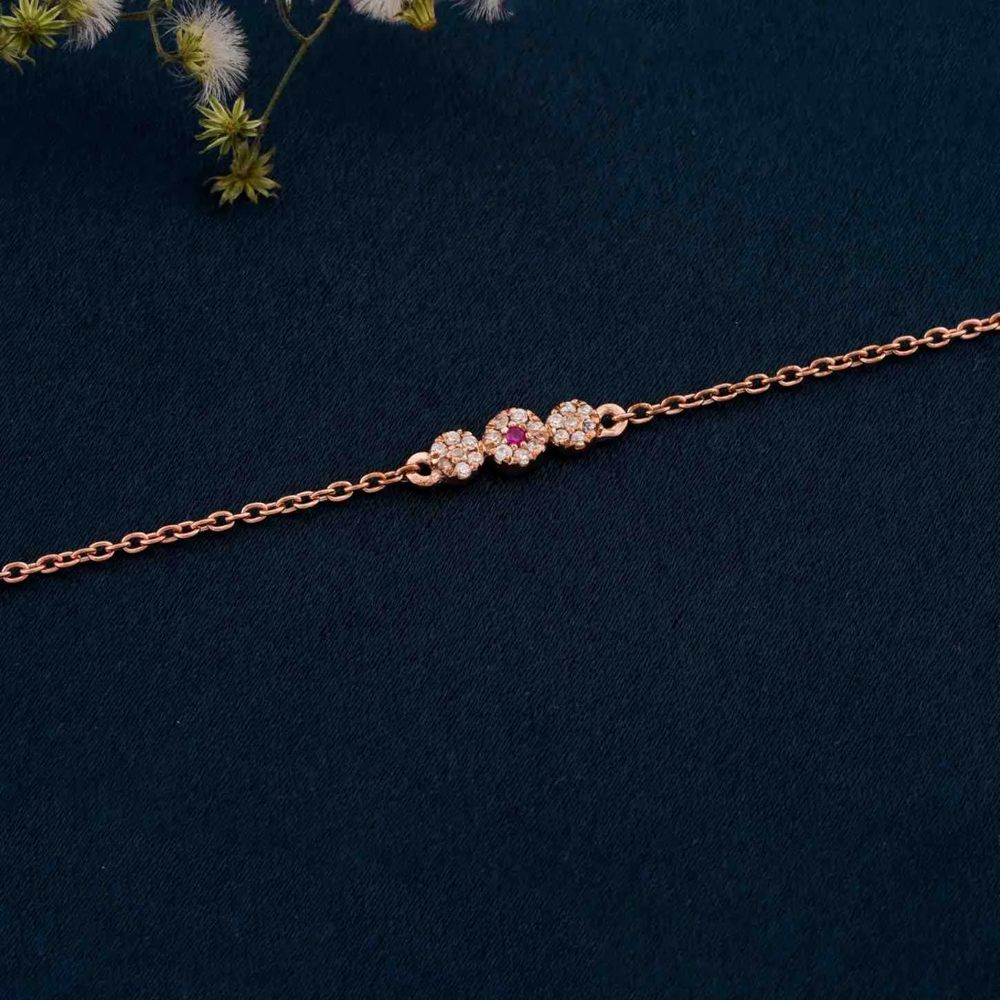 Rose Gold Cluster Charms Anklet