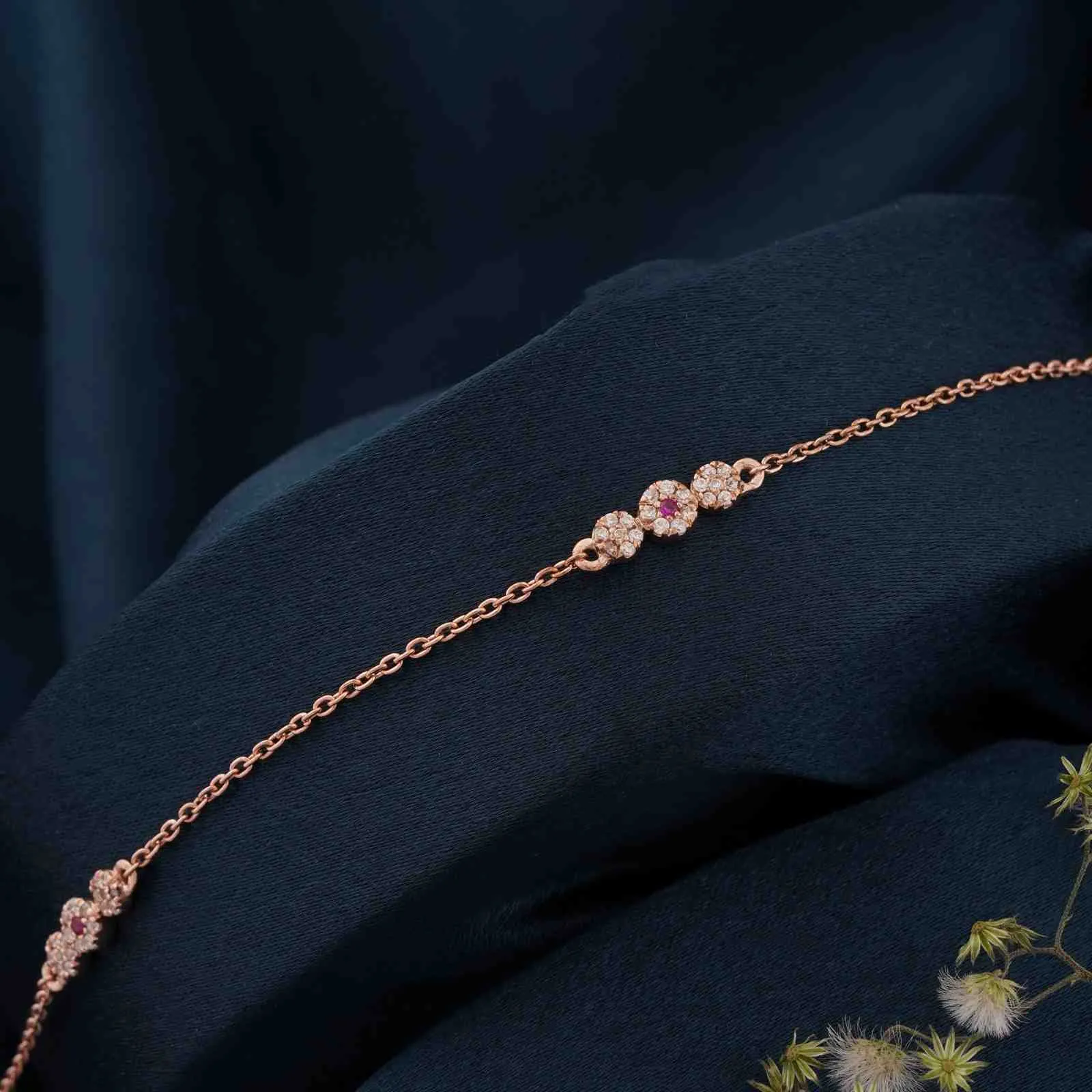 Rose Gold Cluster Charms Anklet
