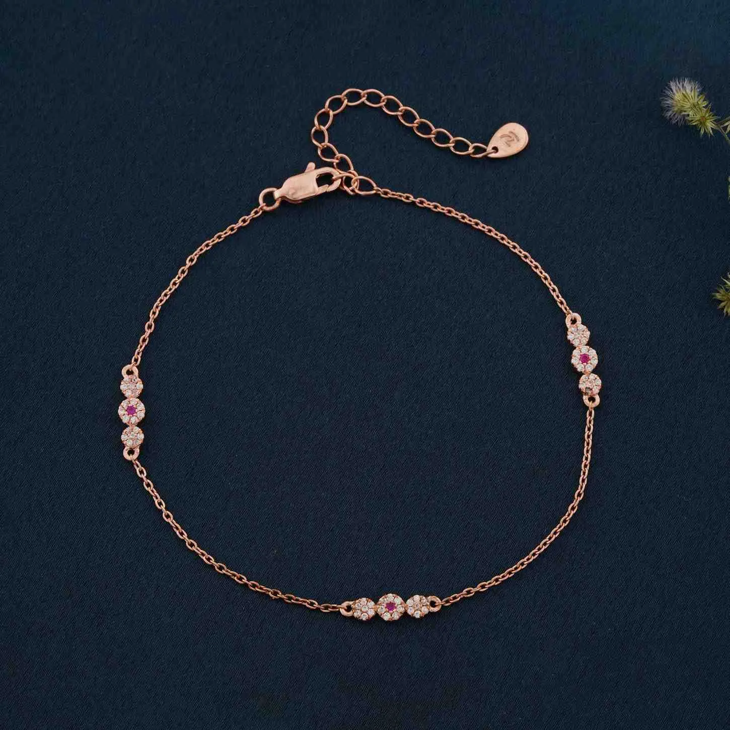 Rose Gold Cluster Charms Anklet