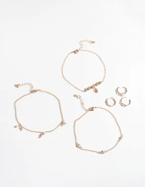 Rose Gold Dainty Toe & Anklet Set