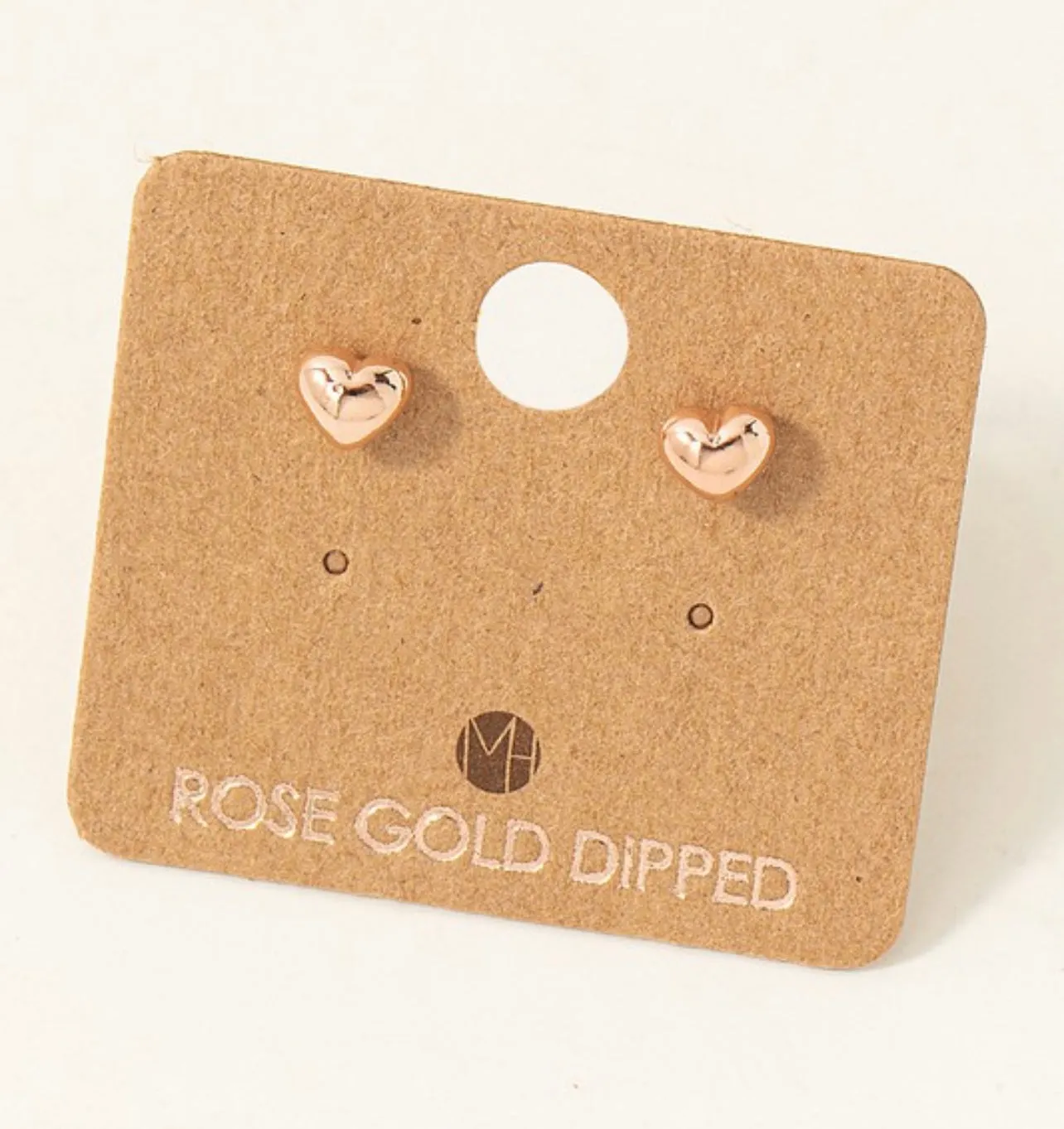ROSE GOLD MINI HEART EAR STUD EARRINGS