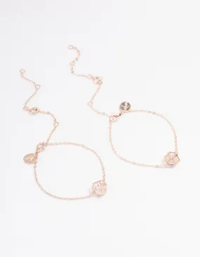 Rose Gold Semi Precious Shaker Bracelet Pack