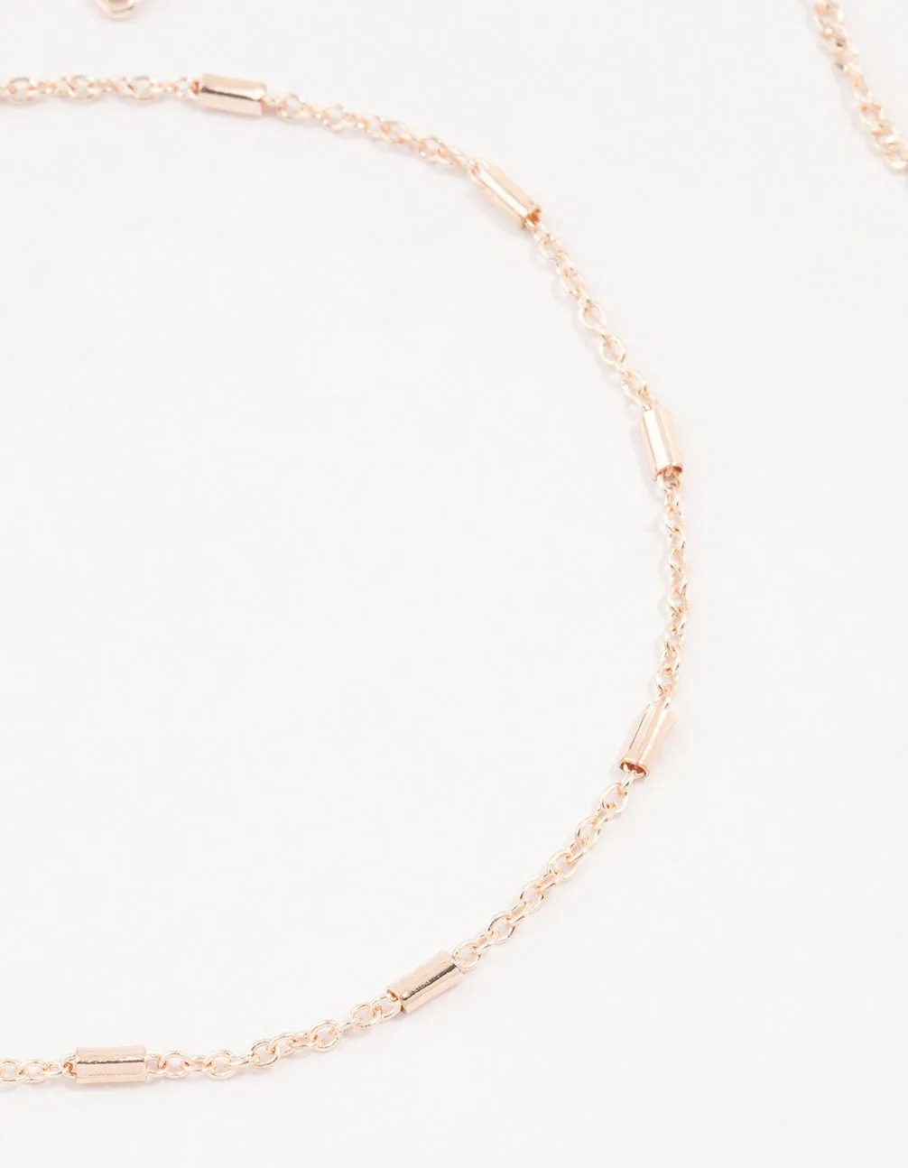 Rose Gold Tab Butterfly Anklets 3-Pack