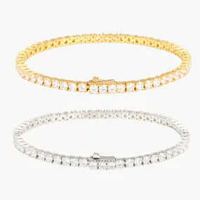 S925 Tennis Bracelet Combo 3MM (Gold   Silver)