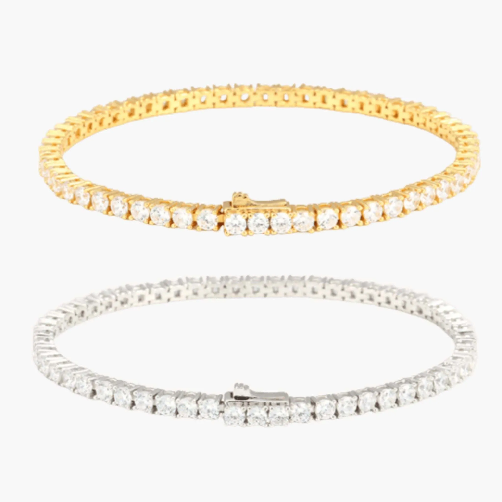 S925 Tennis Bracelet Combo 3MM (Gold   Silver)