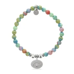 Seashell Charm with Pastel Magnesite Beads Charity Bracelet