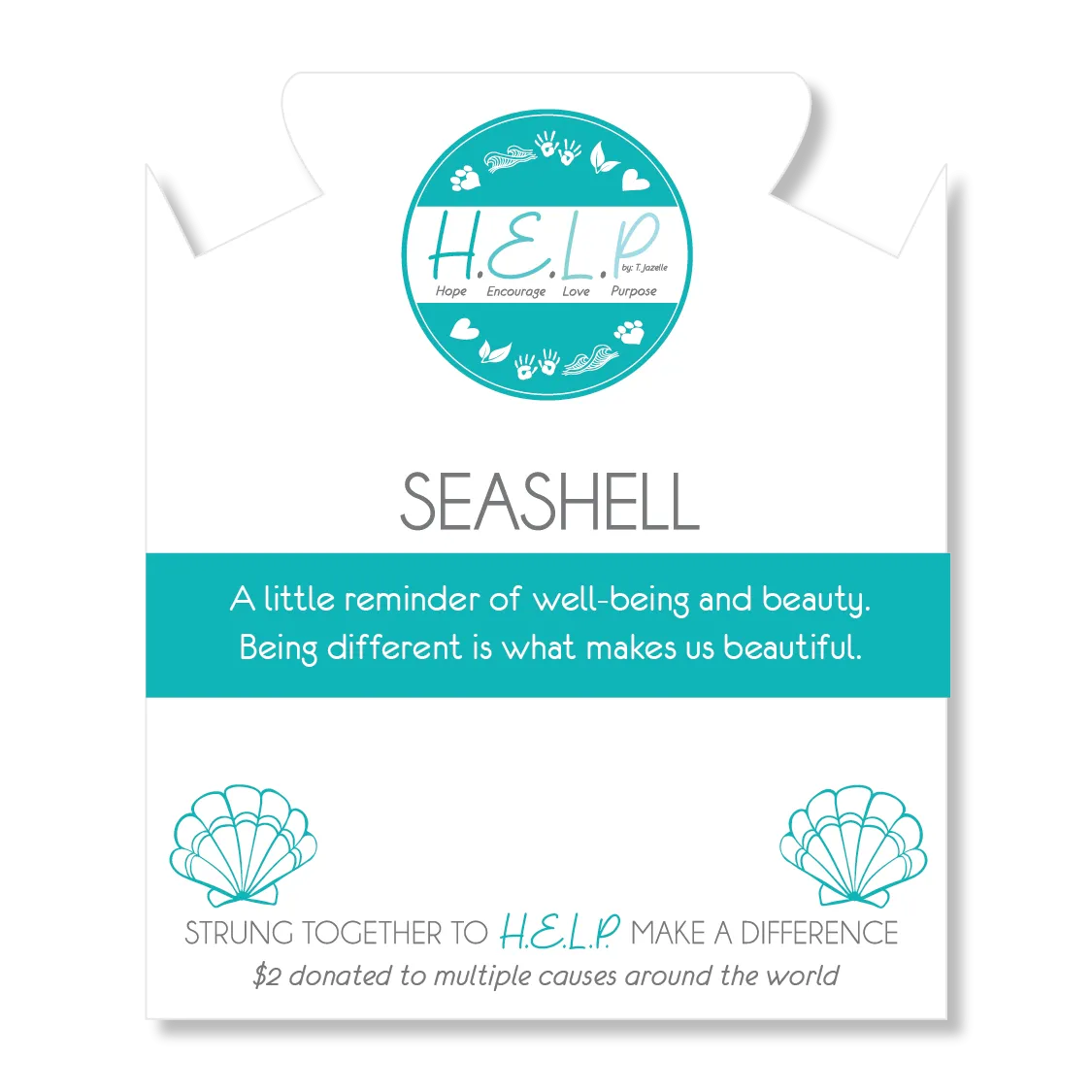 Seashell Charm with Red Fire Agate Charity Bracelet