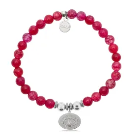 Seashell Charm with Red Fire Agate Charity Bracelet