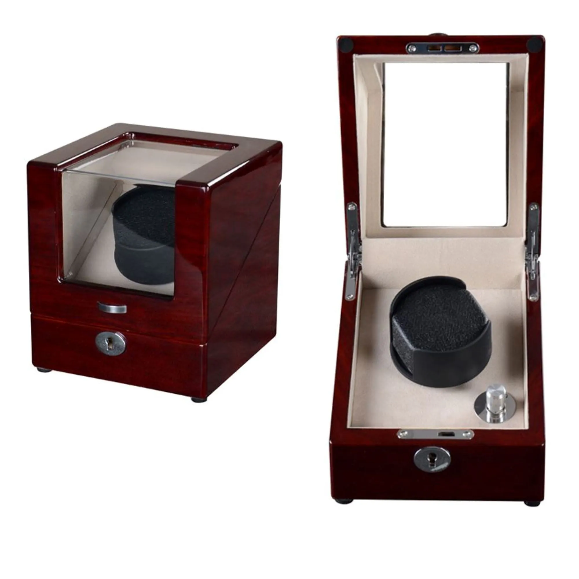 Seconds - Waratah Watch Winder Box for 1 Watch in Mahogany (O)