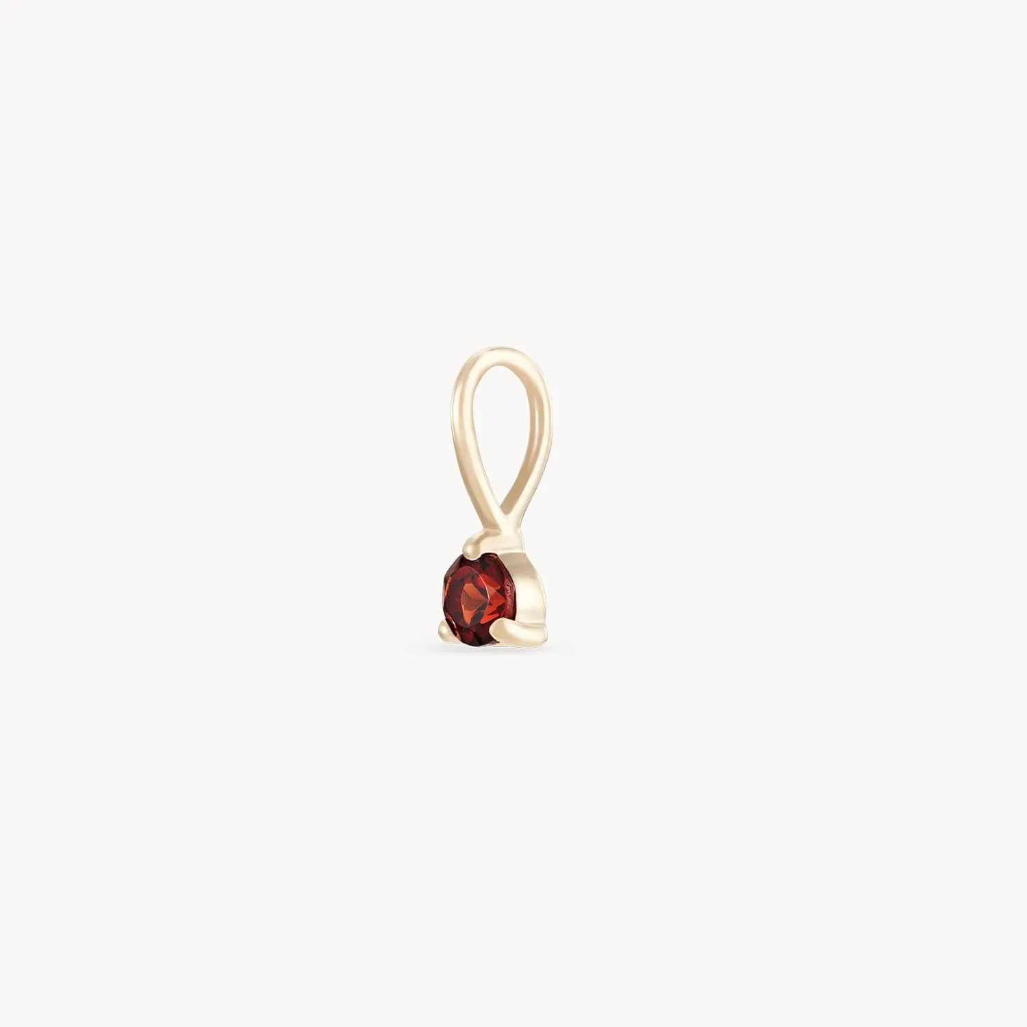 serendipity january birthstone charm - 10k yellow gold charm, garnet