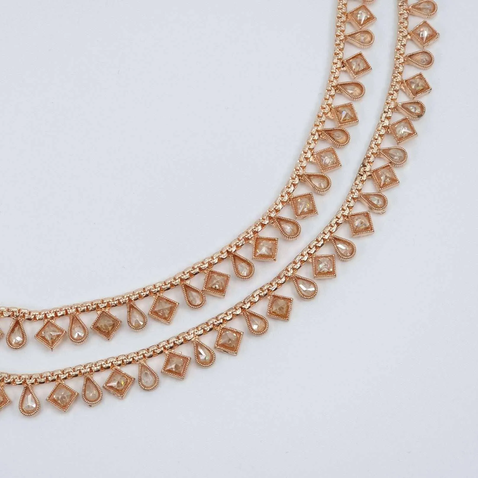 Shiza Rose Gold Polki Anklet/Jhanjar