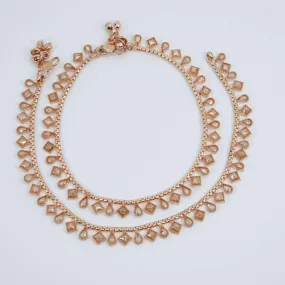 Shiza Rose Gold Polki Anklet/Jhanjar