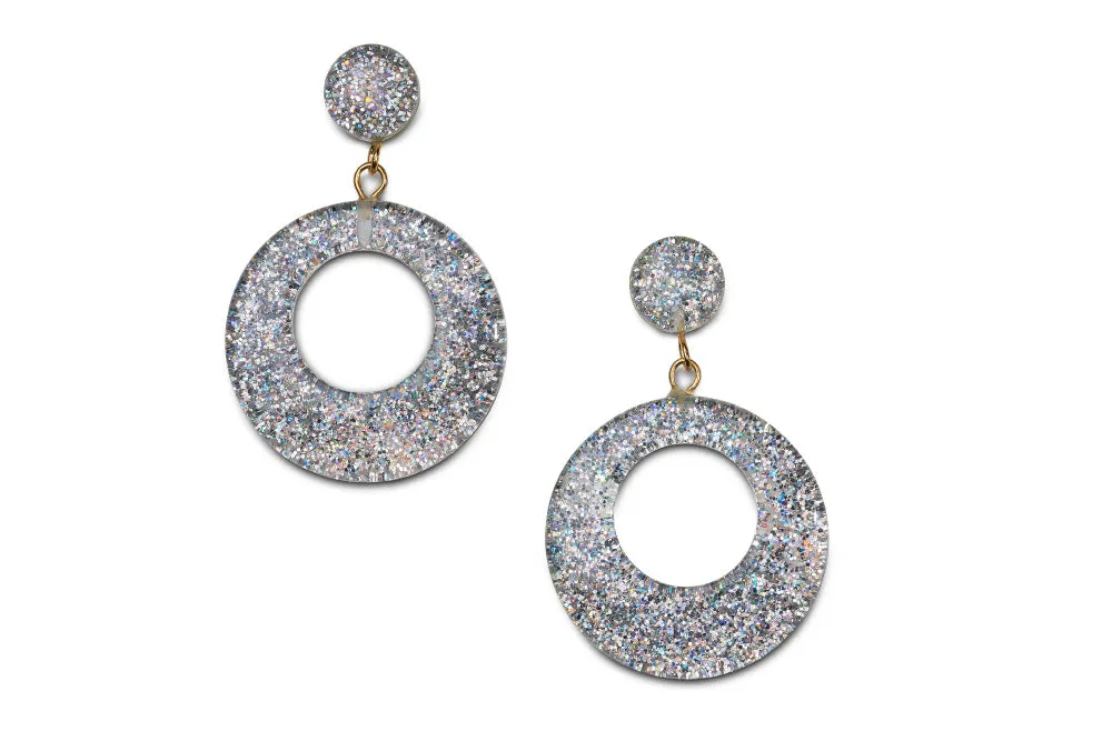 Silver Glitter Bead Necklace