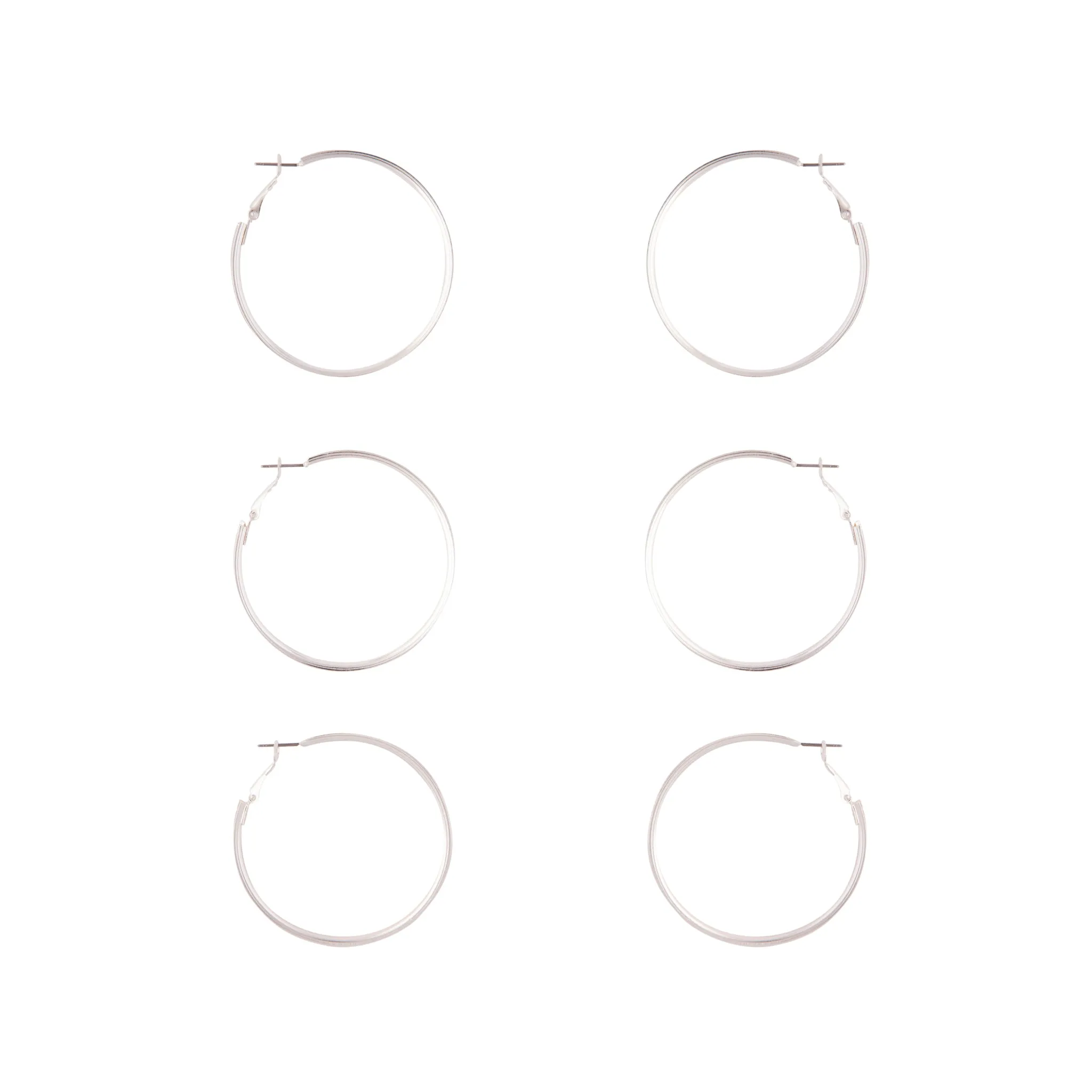 Silver Gold Gunmetal Glitter Hoop Earring Pack