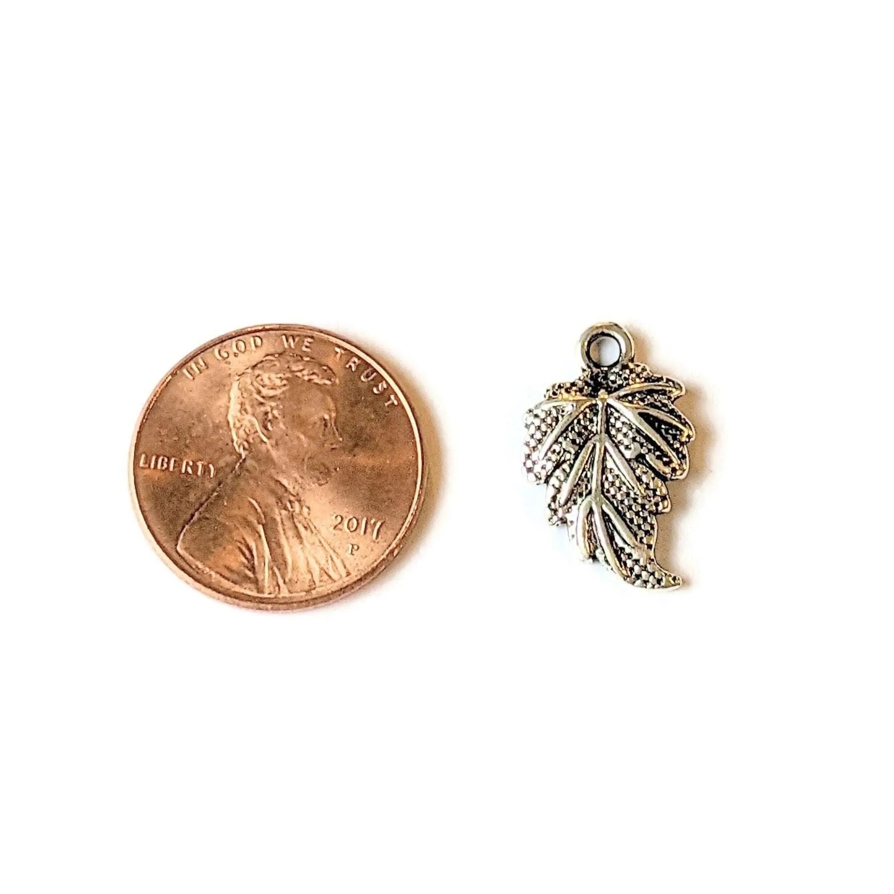 Silver Leaf Charm
