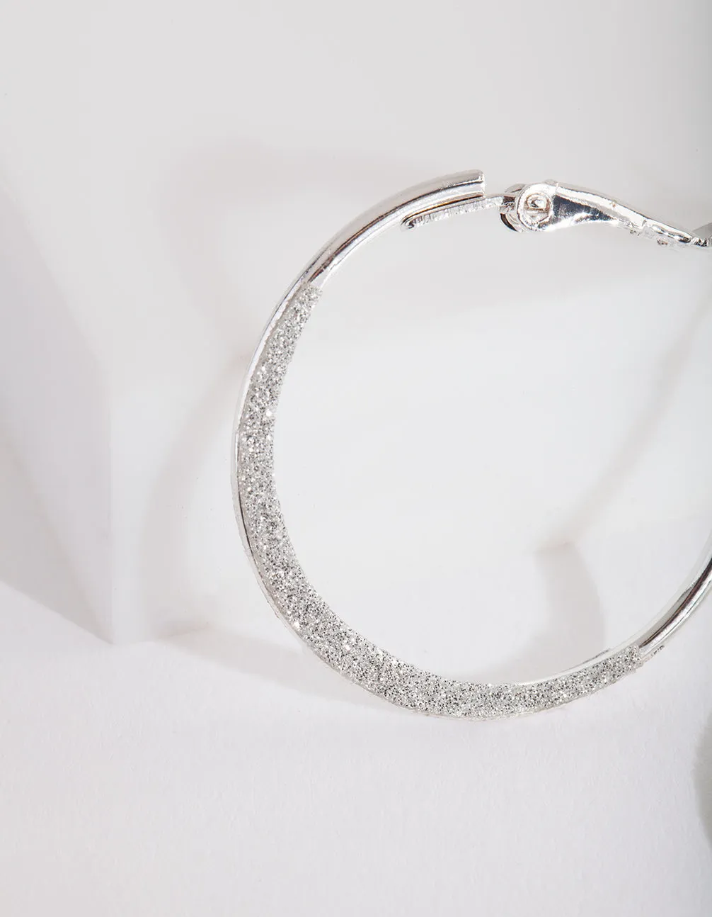 Silver Mini Flat Edge Hoop Earrings
