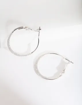 Silver Mini Flat Edge Hoop Earrings