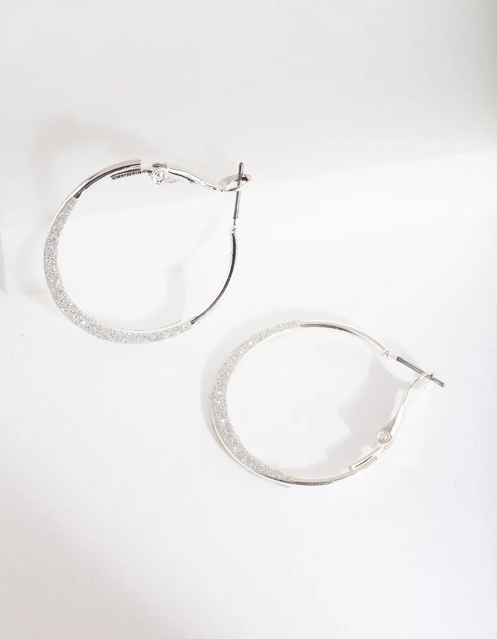 Silver Mini Flat Edge Hoop Earrings