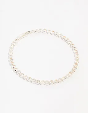 Silver Plated Brass  Single Classic Tennis Bracelet