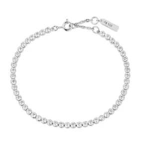 Silver Row Bezel Set Bracelet