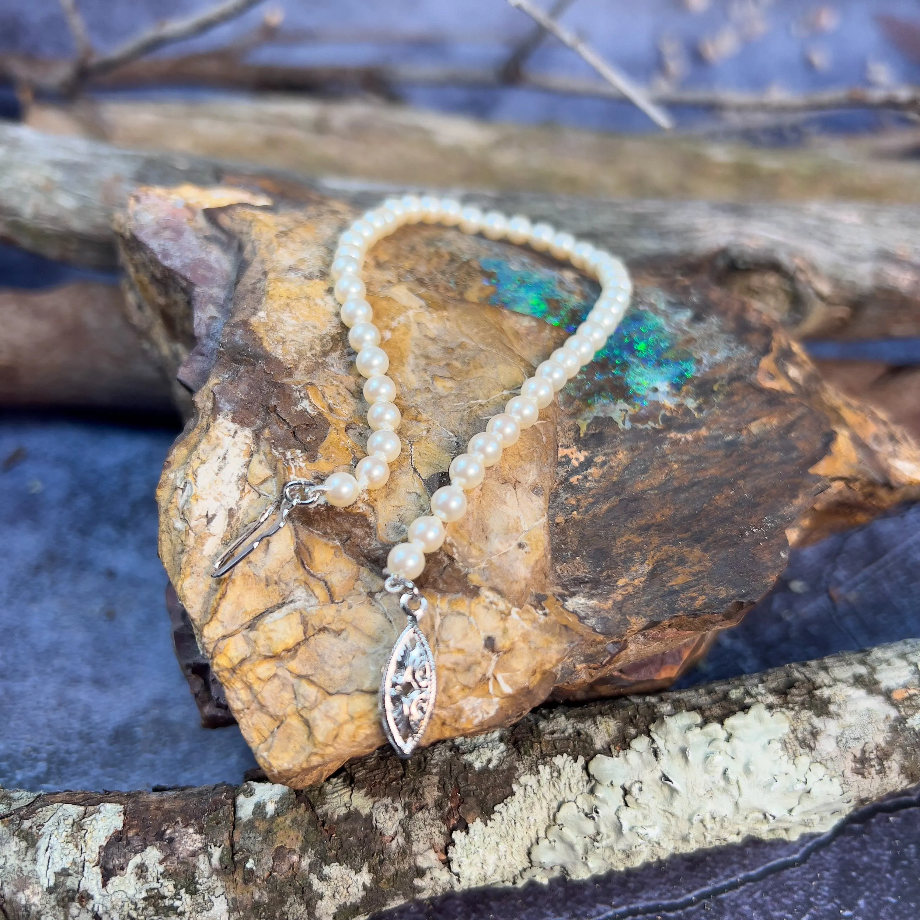 Silver seed pearl 4mm bracelet