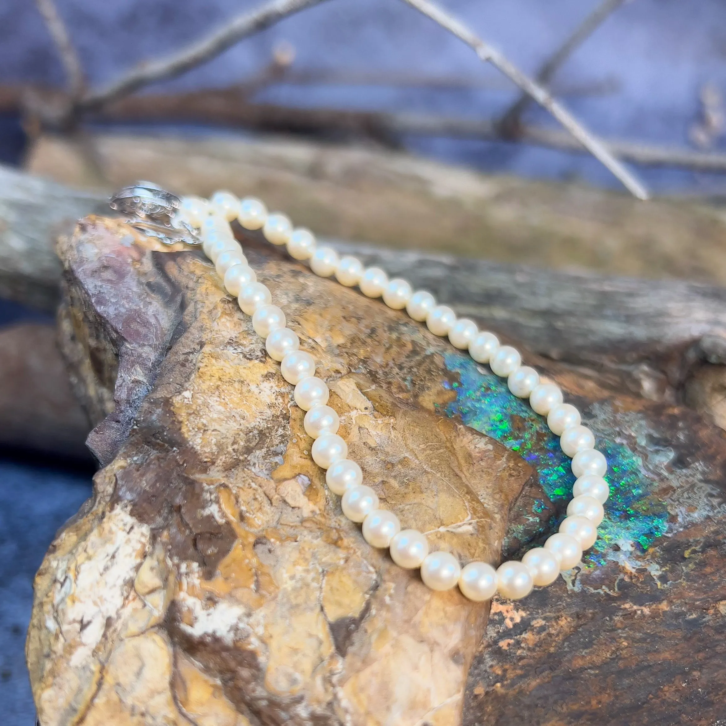 Silver seed pearl 4mm bracelet