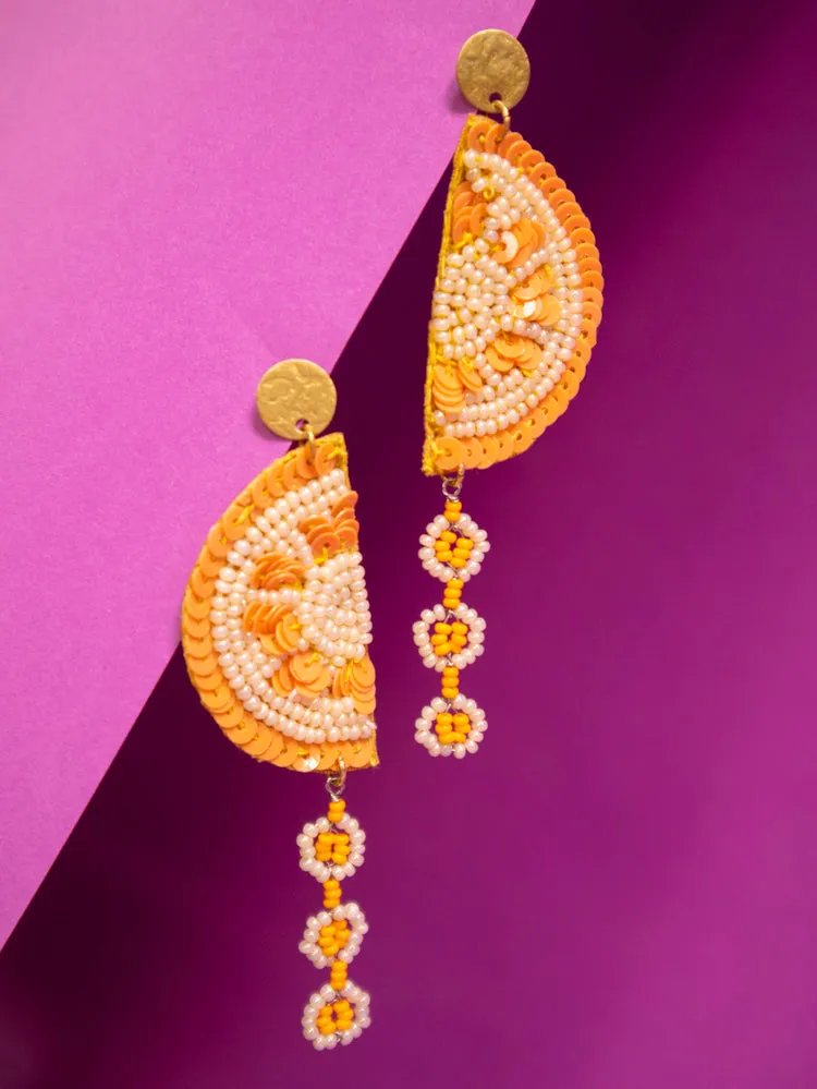 Slice Dangle Earrings - Orange