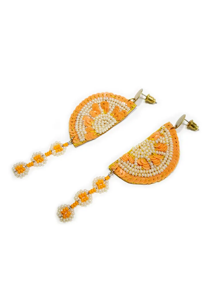 Slice Dangle Earrings - Orange