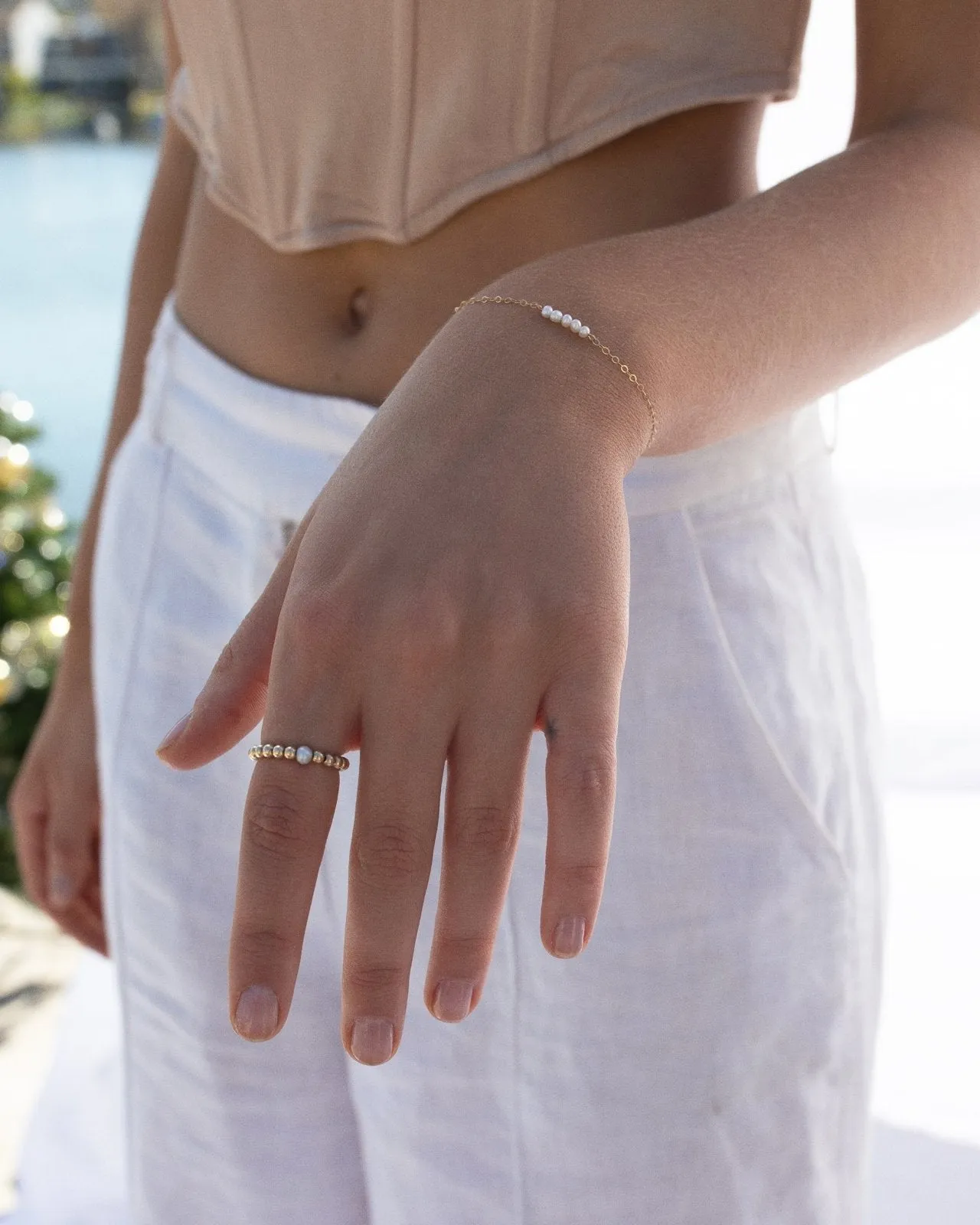Small Freshwater Pearl Stack Bracelet