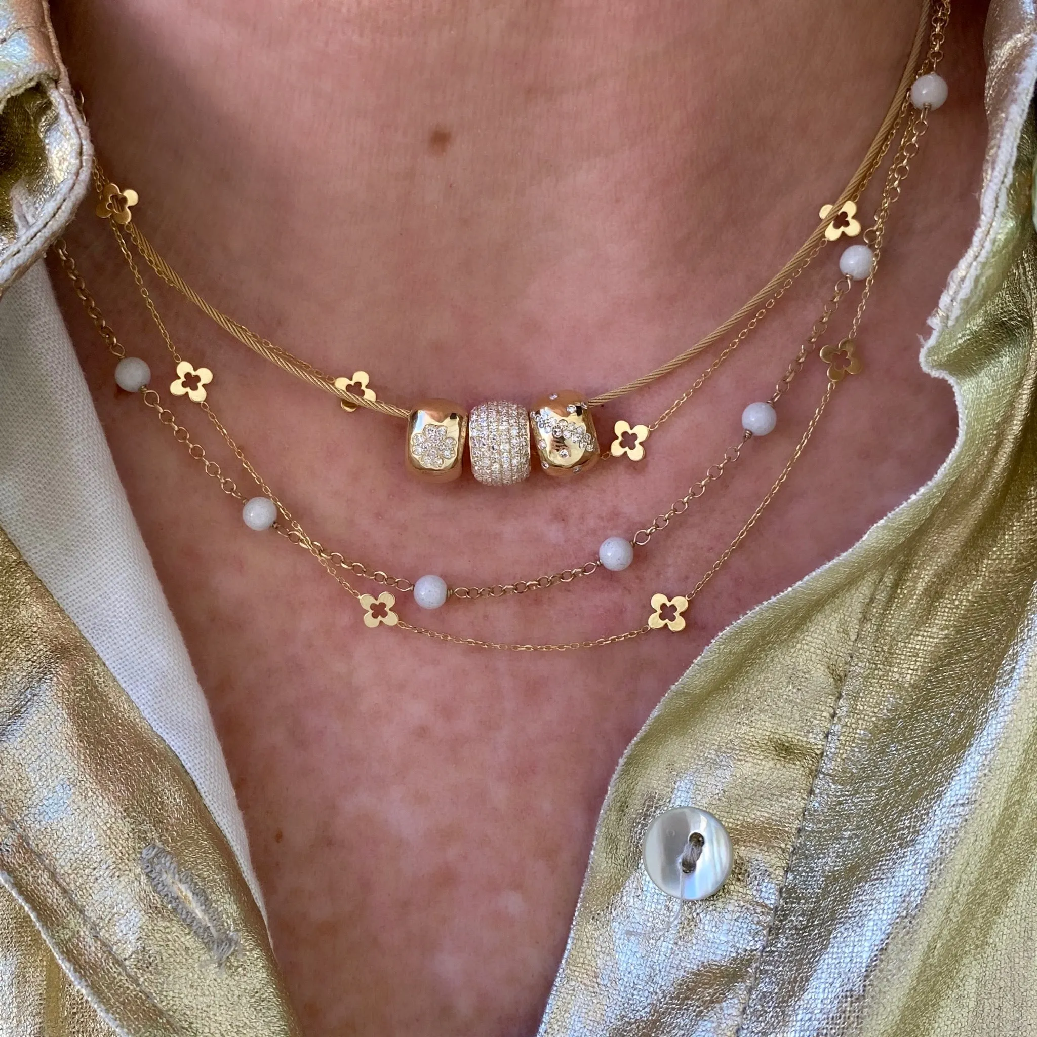 Snow Quartz Bead Necklace