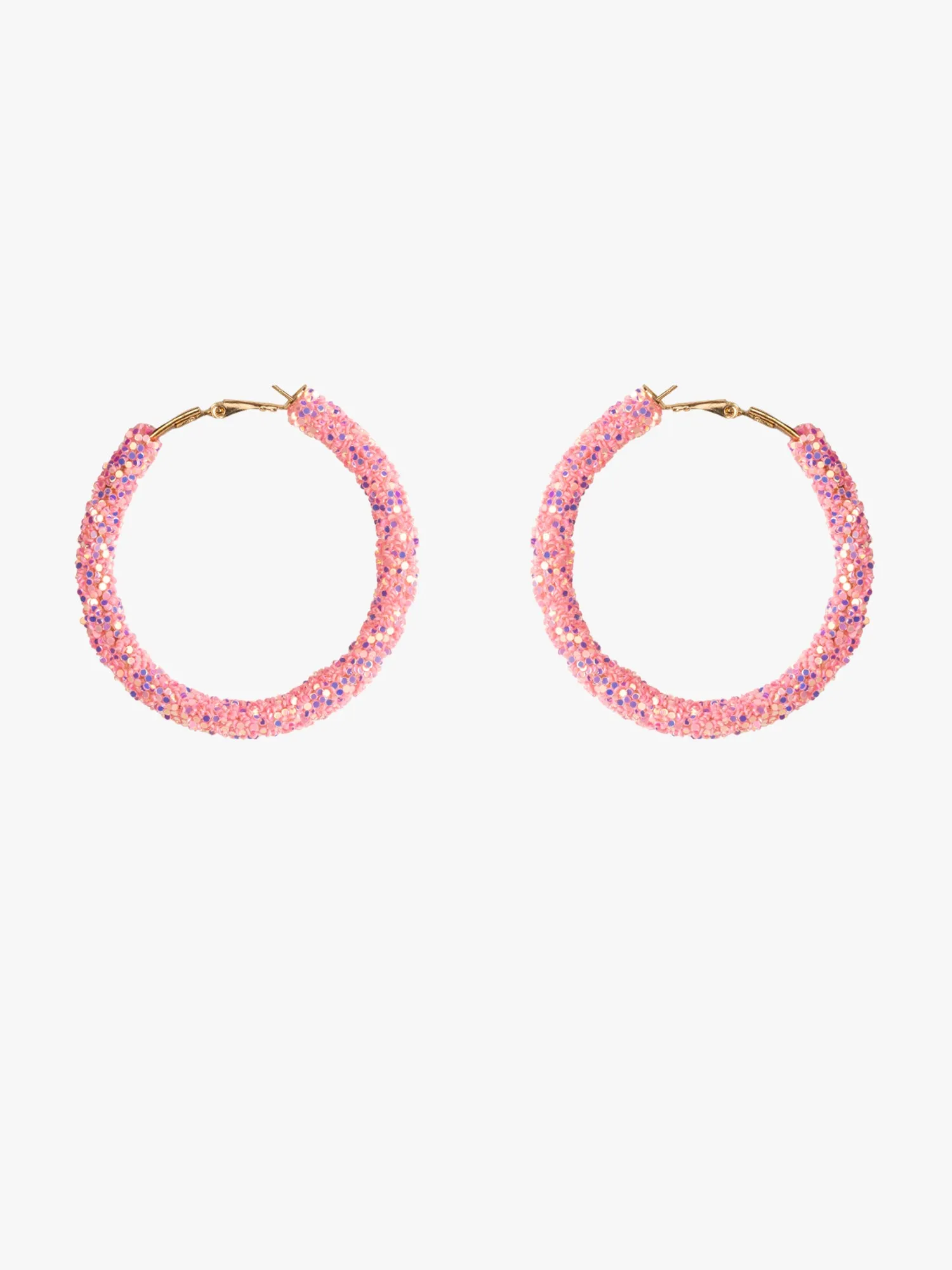 Soft Pink Sparkle Hoops