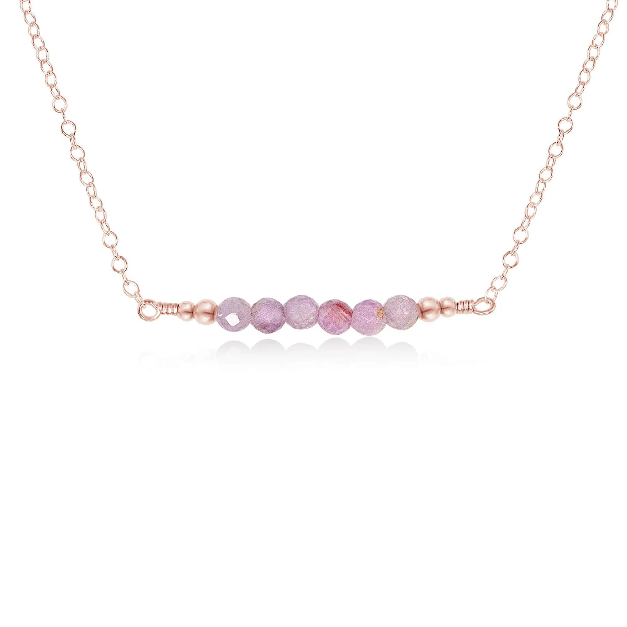 Sparkling Kunzite Faceted Bead Bar Necklace
