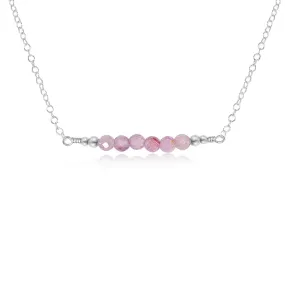 Sparkling Kunzite Faceted Bead Bar Necklace