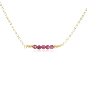 Sparkling Pink Tourmaline Faceted Bead Bar Necklace