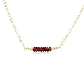 Sparkling Red Garnet Faceted Bead Bar Necklace
