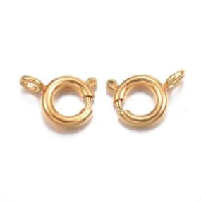 Stainless Steel Bolt ring Clasps-gold color-5mm (5)