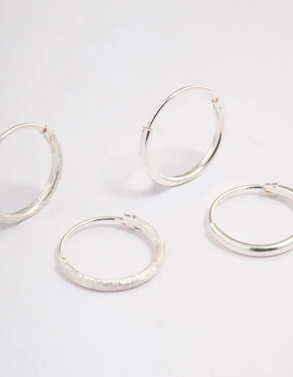 Sterling Silver Glitter Hoop Earring Pack