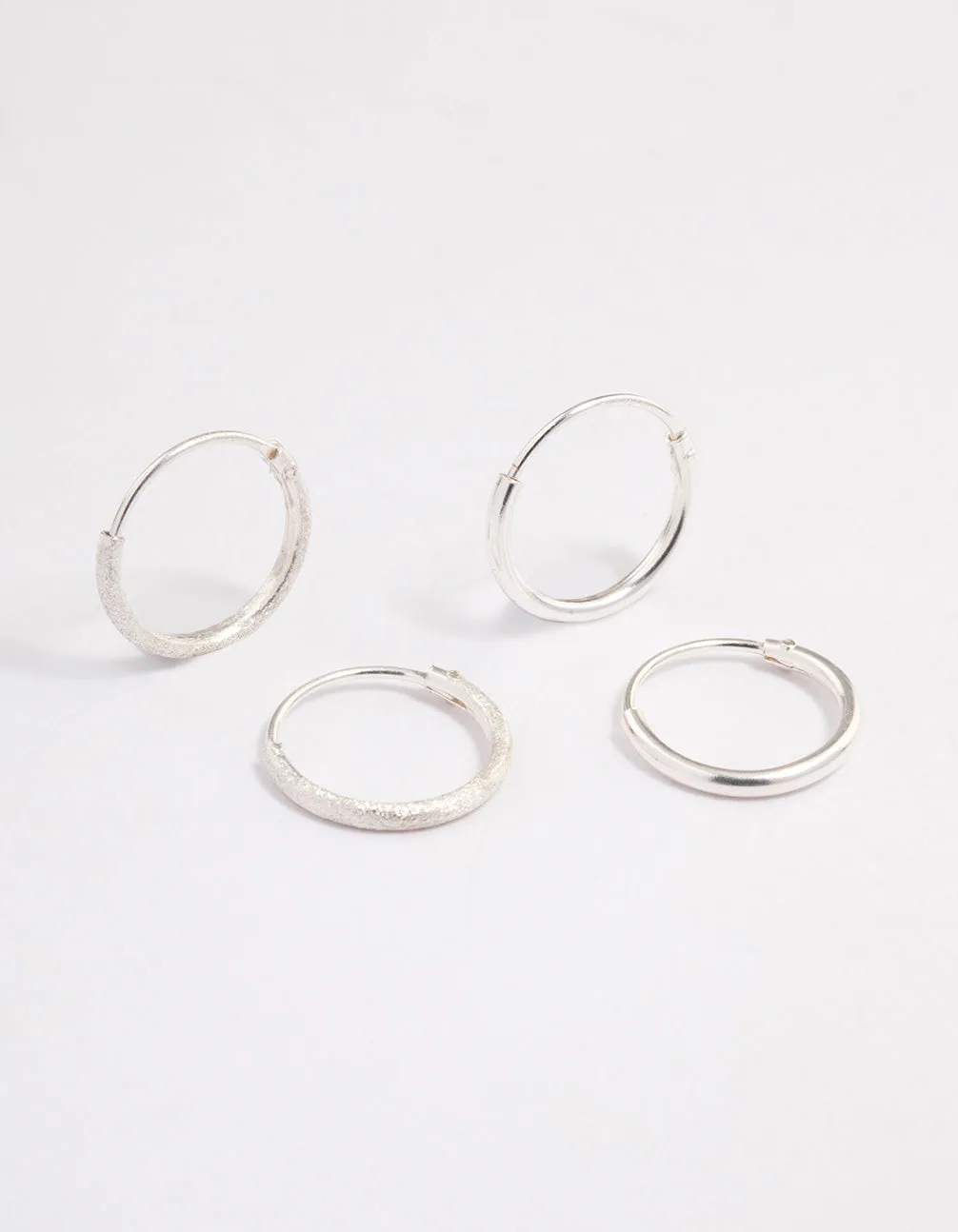 Sterling Silver Glitter Hoop Earring Pack