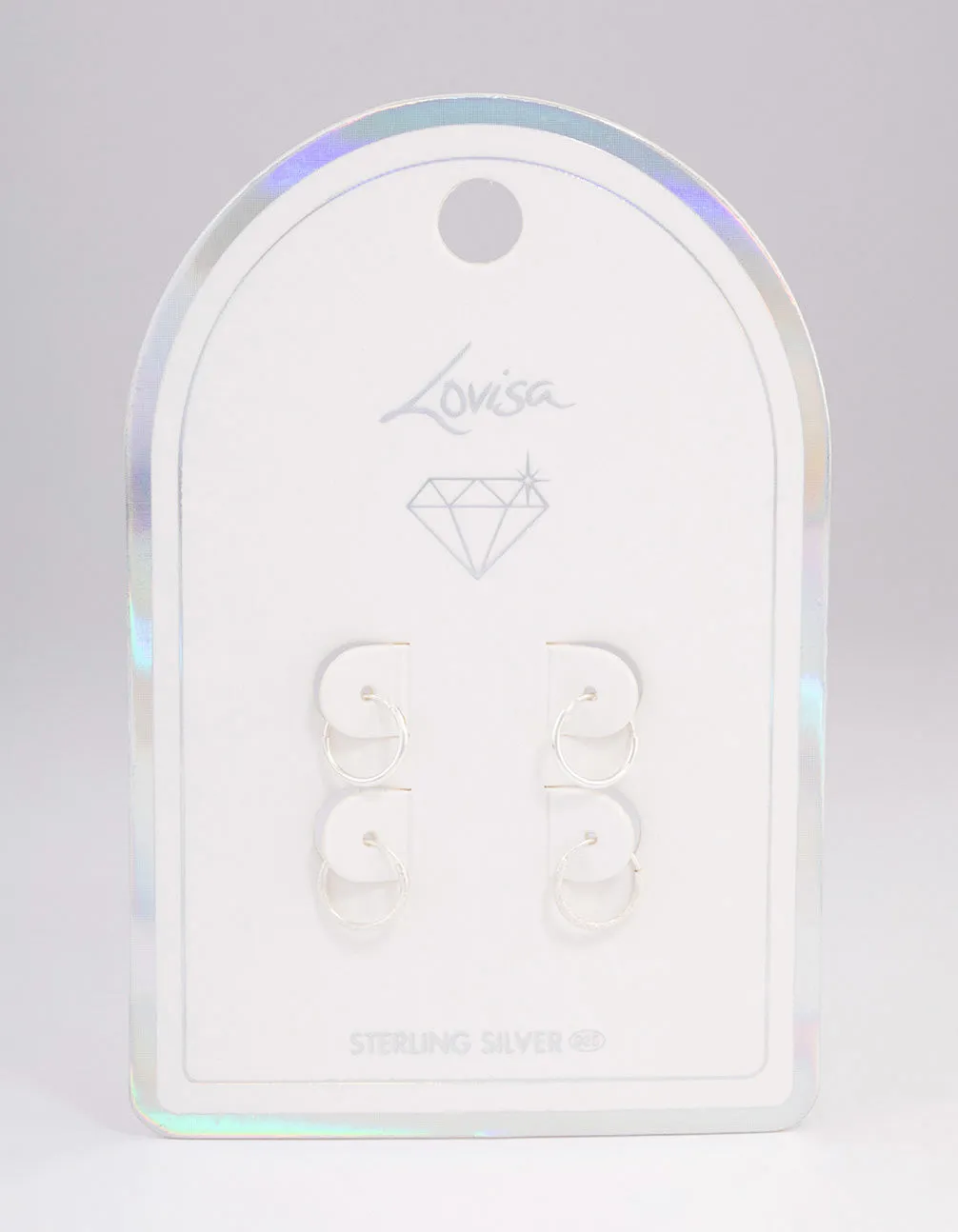 Sterling Silver Glitter Hoop Earring Pack