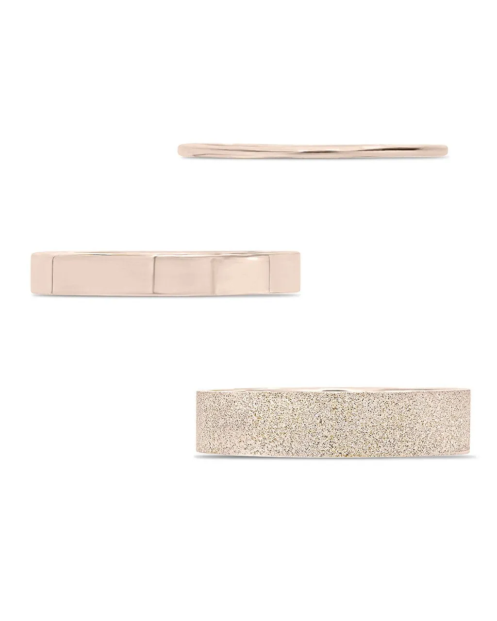 Sterling Silver Textured Stack Ring Set of 3
