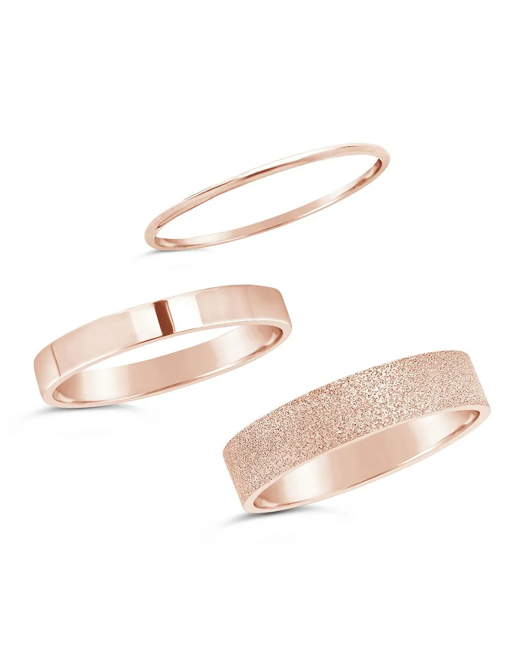 Sterling Silver Textured Stack Ring Set of 3