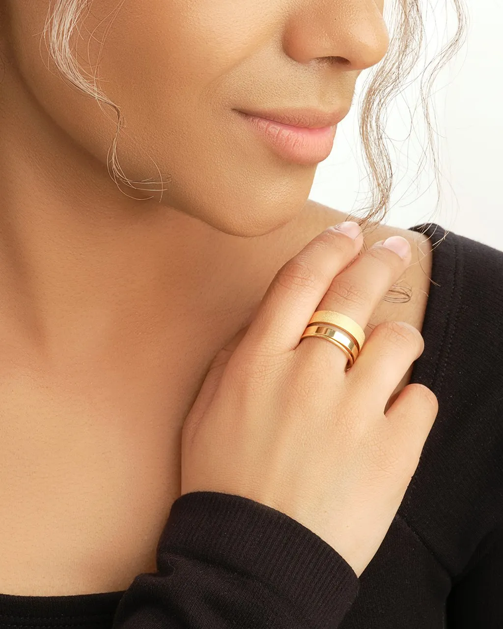 Sterling Silver Textured Stack Ring Set of 3