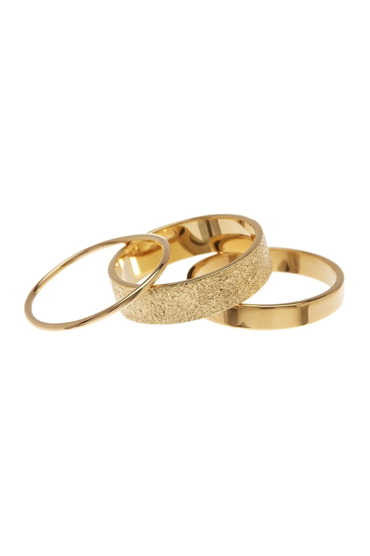Sterling Silver Textured Stack Ring Set of 3