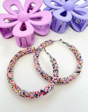 Summertime Glitter Hoop Earrings