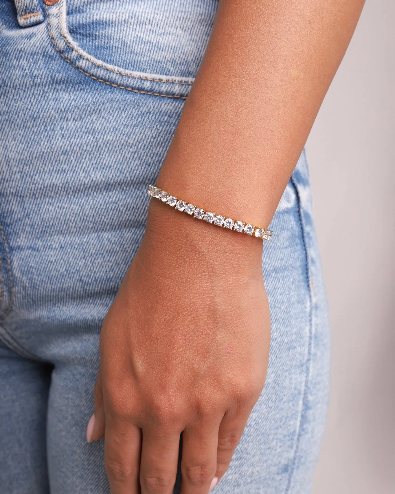 TENNISBOY BRACELET. - 4MM 18K GOLD