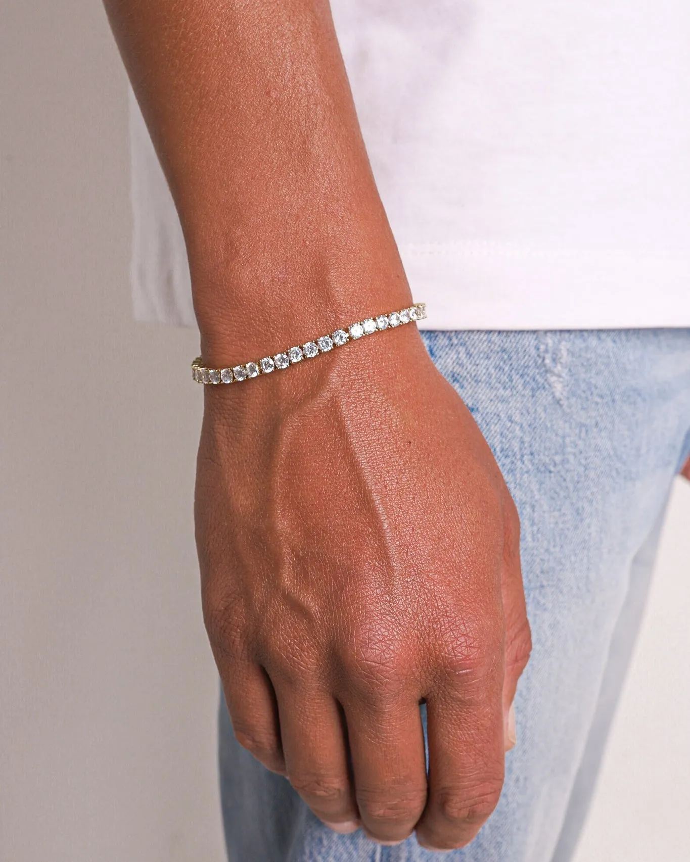 TENNISBOY BRACELET. - 4MM 18K GOLD